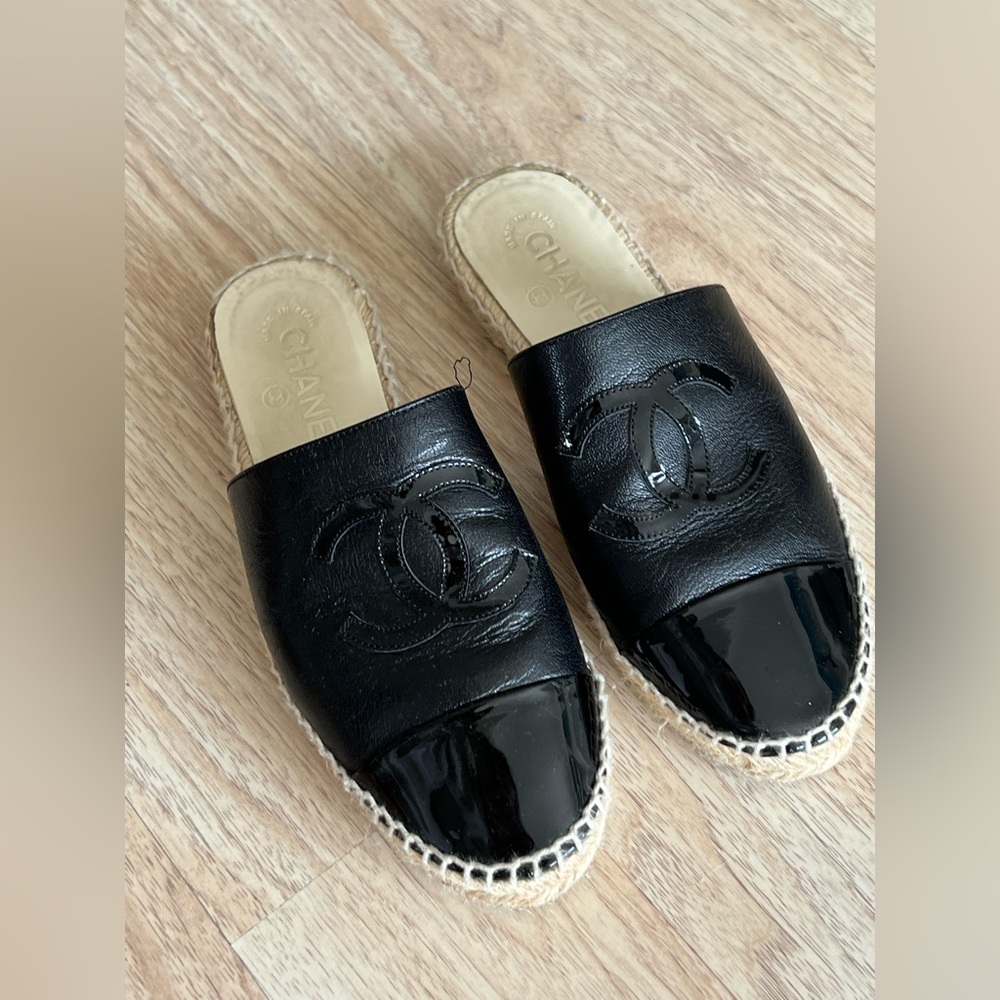 Chanel black Espadrilles size US 7